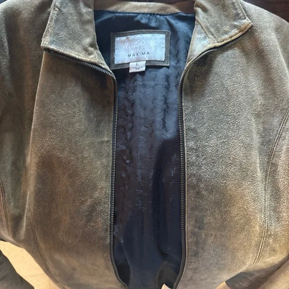 Vintage Wilson's Leather Maxima Distressed Leather Jacket, Size L, Gently worn